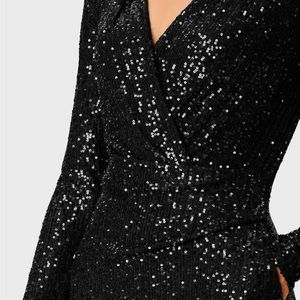 Wayward Fancies Sequin Mesh Surplice Dress